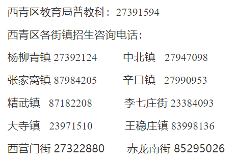2020年天津市西青区小学招生政策问答