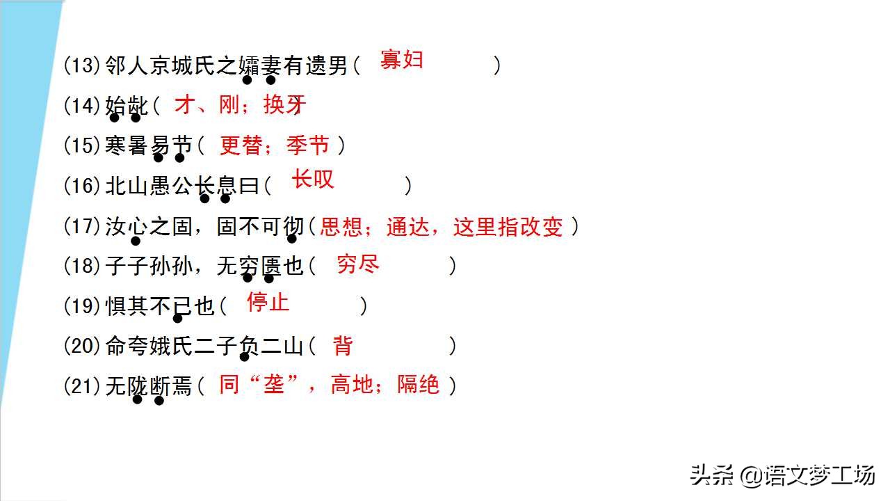人教版语文八年级上册第六单元课文《愚公移山》详解精练