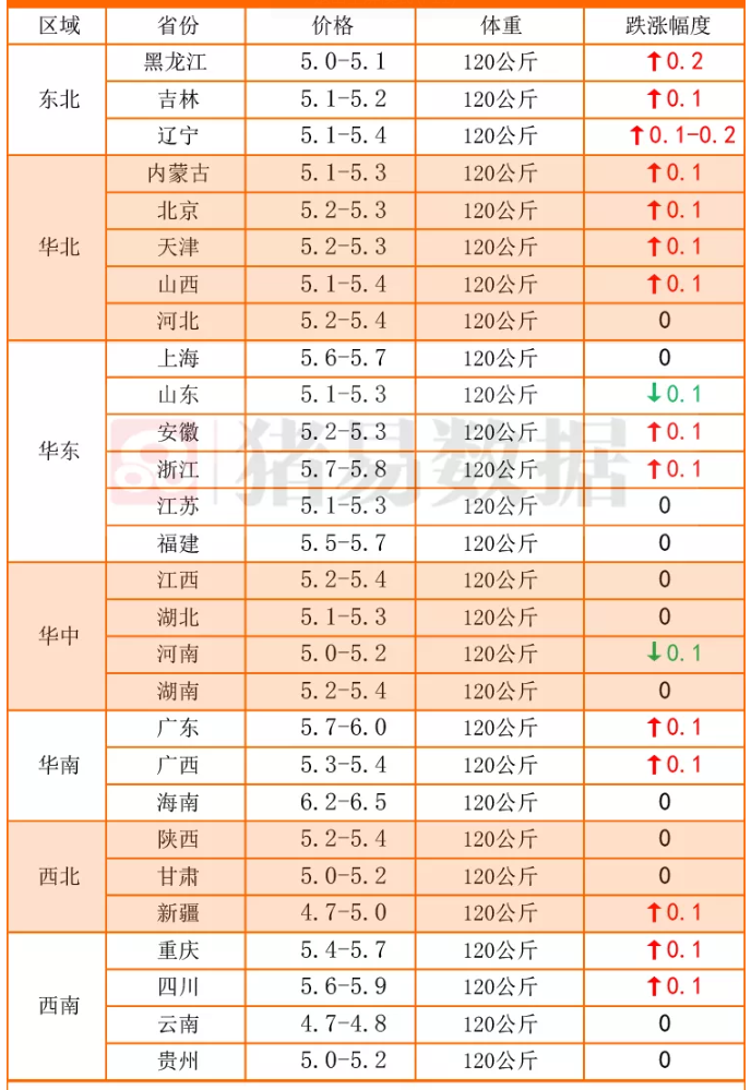 生猪价格大部上涨，全国猪市“一片红”！附10月11日猪价