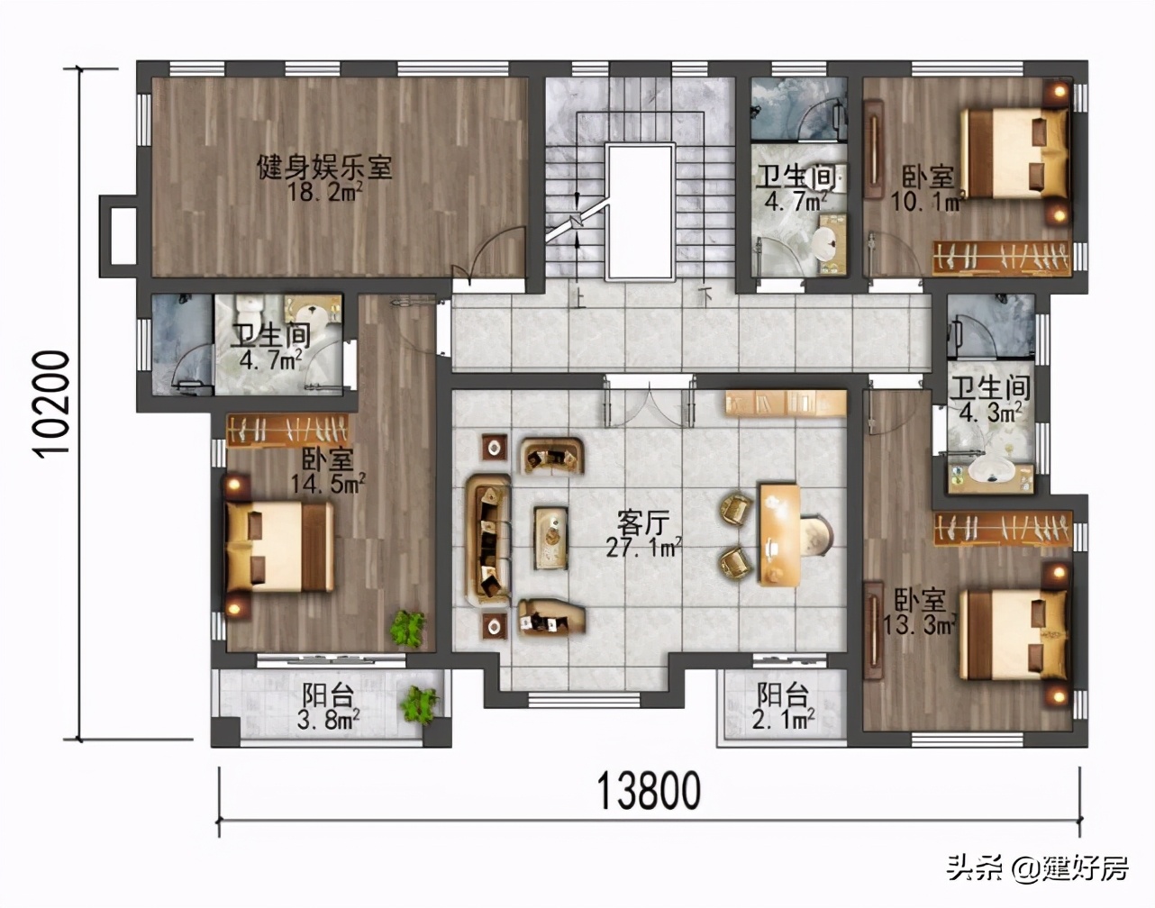 农村建房，这套15X10的户型火了，车库土灶加景观就是漂亮