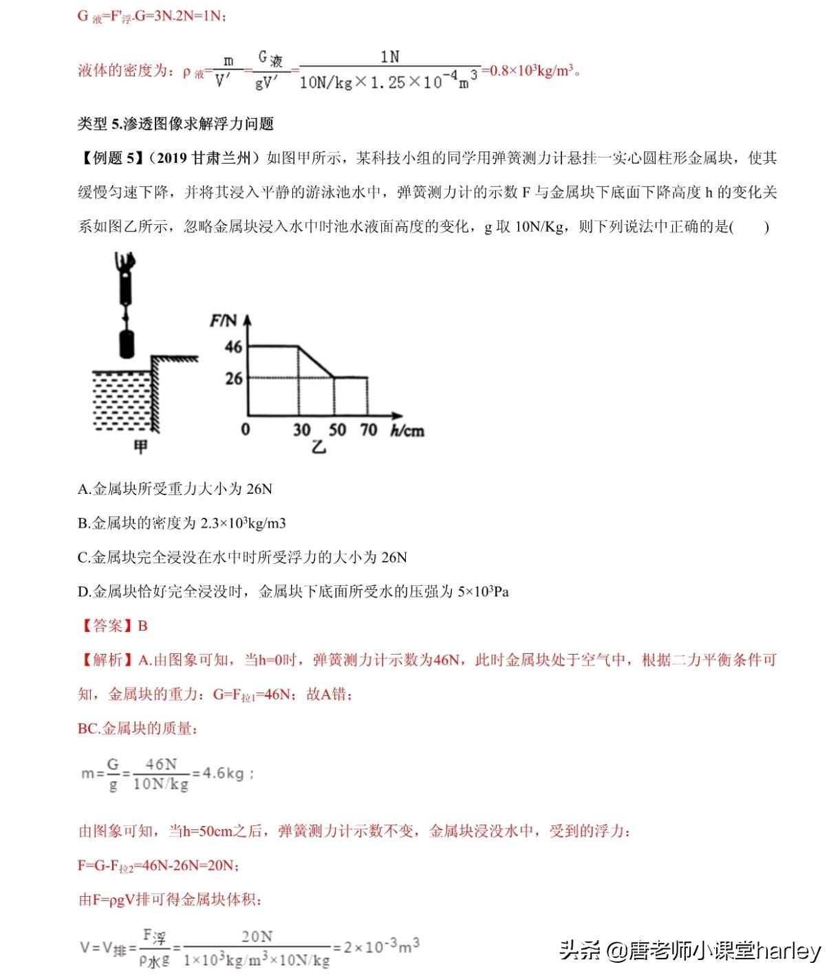 中考物理：浮力五大类型计算题+四大解题方法+真题专练，培优必备