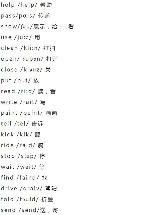 小学英语单词分类大全（附音标）