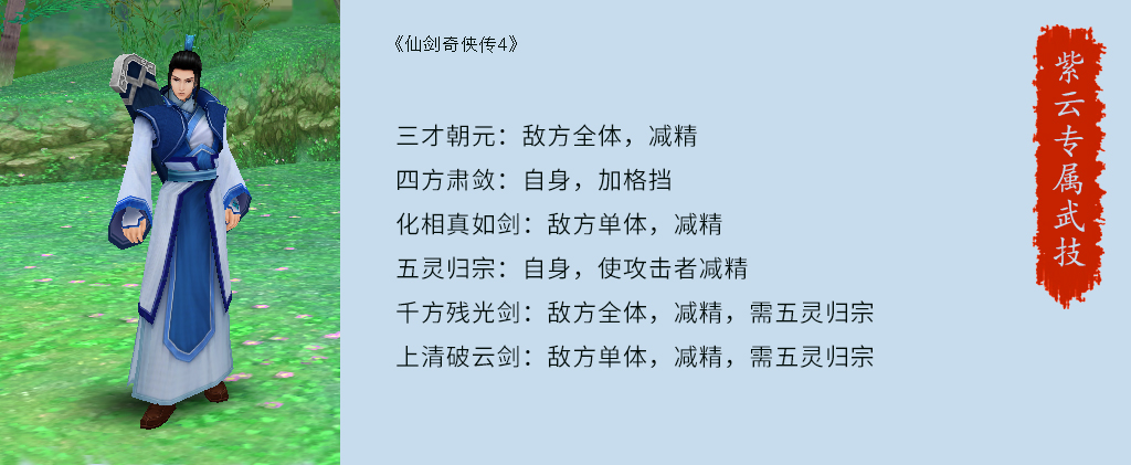 仙剑4中所有技能详解 看完我感觉我能写一本网游小说了