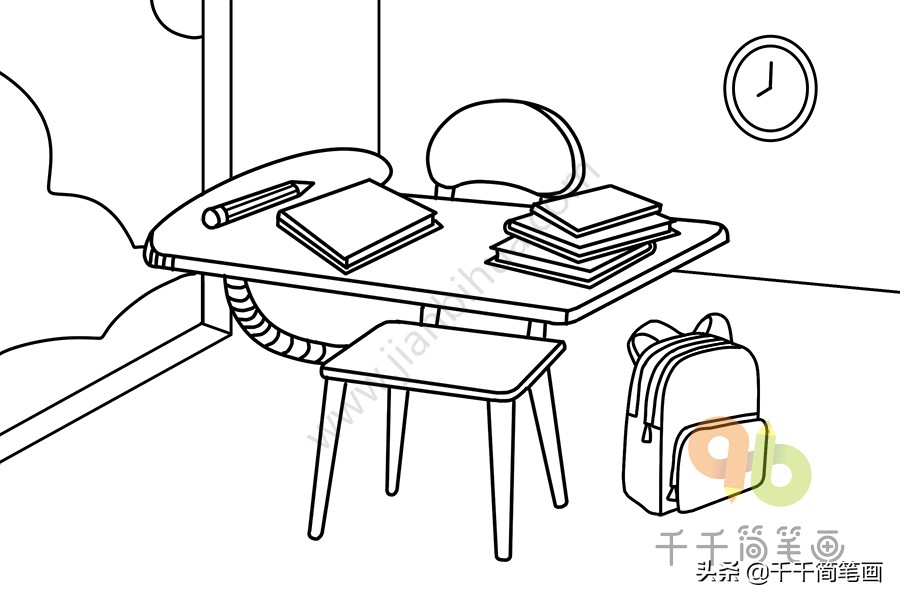 书桌卧室简笔画，零基础也能轻松学会