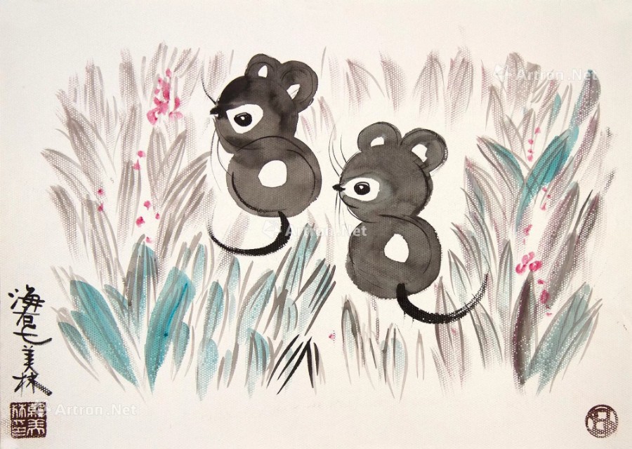 国画名家笔下的灵鼠,给大家献瑞来了