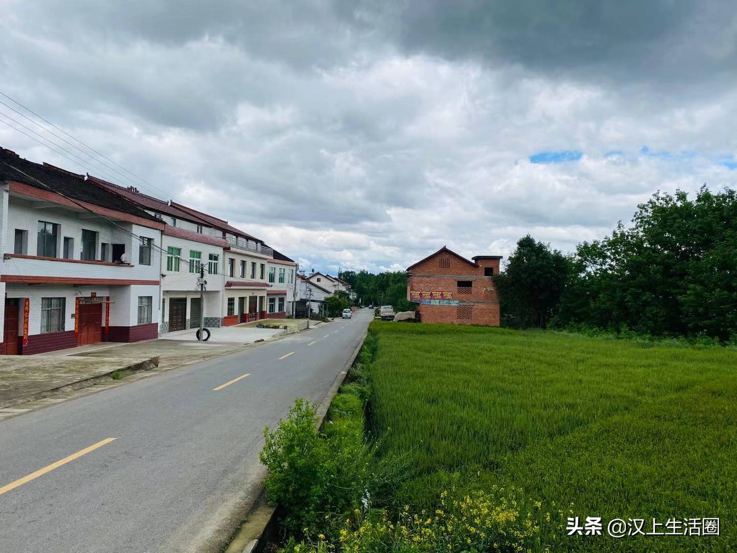 我骑在车上看风景，路边的人在看我，我挥一挥手，不带走一丝云彩