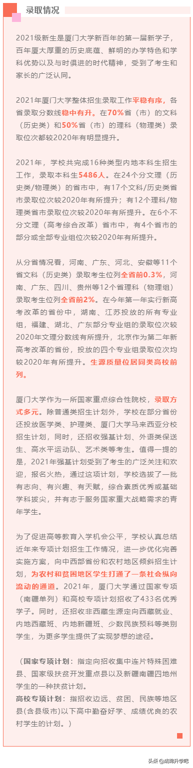 厦门大学分数（稳中有升）