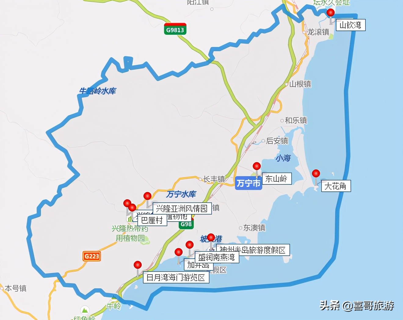 具体位置如图所示.万宁是海南省直辖市,素有温