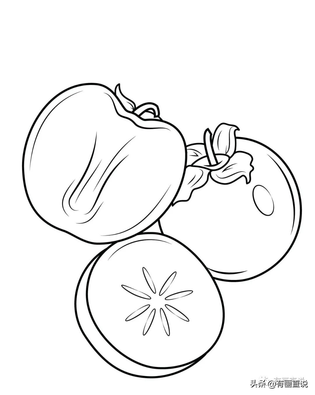 儿童画简笔画临摹素材52张：水果系列画法，收藏备用，在家学画画
