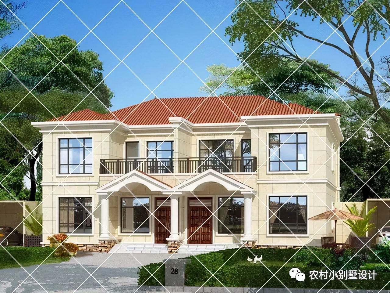 68款兄弟双拼农村别墅,兄弟这样建房,大气又省钱,财运来了挡不了