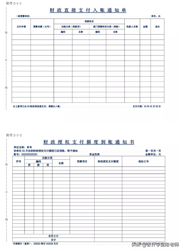 行政事业单位会计凭证及报销附件模板