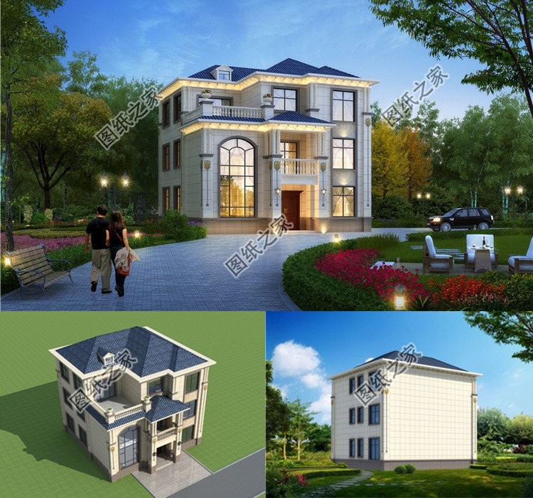 农村外墙三层效果图，随便拥有一栋，别人都不敢小瞧你