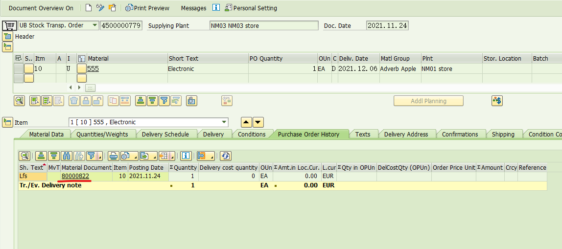 SAP MM UB类型的退货STO流程简述