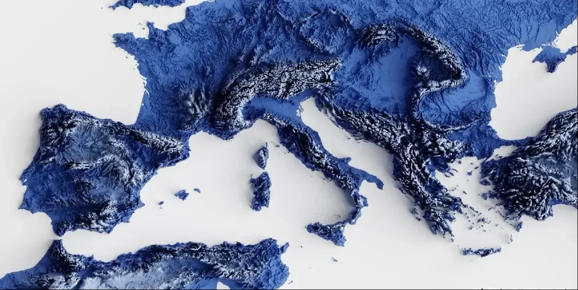 欧洲地形图,