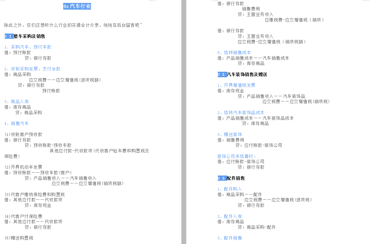 十大行业资深会计整理分享！183个会计分录免费领