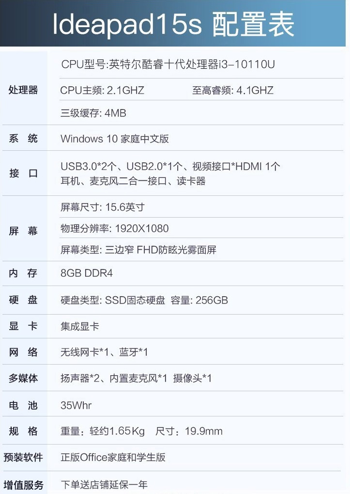 联想ideapad15s参数联想ideapad15s参数规格