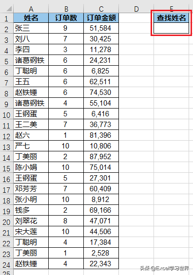 Excel – 输入关键字，所有模糊匹配项都会自动填充背景色