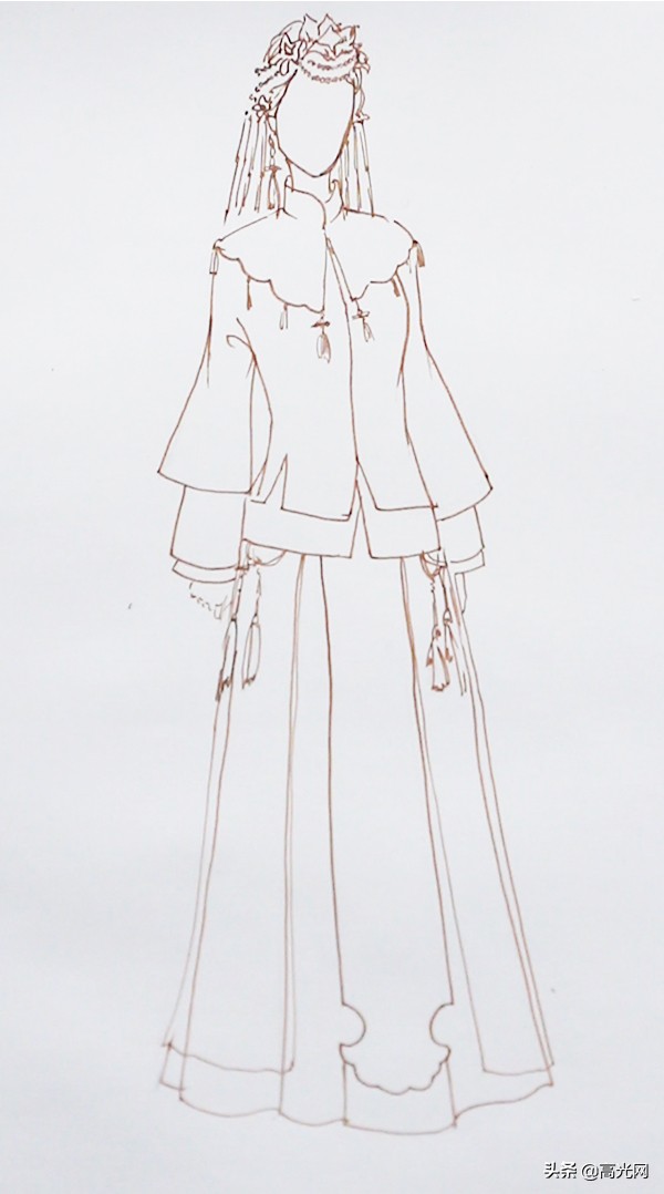 铅笔绘画古装衣服图片(古代凤冠霞帔怎么画) - 赤虎壹号
