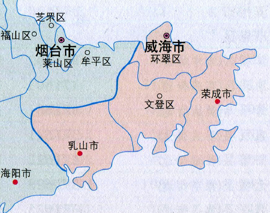 威海各区划分地图图片