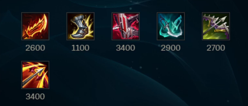 可以看到跟以往有了不同的变化,以往的vn出装大部分以多兰剑 血瓶