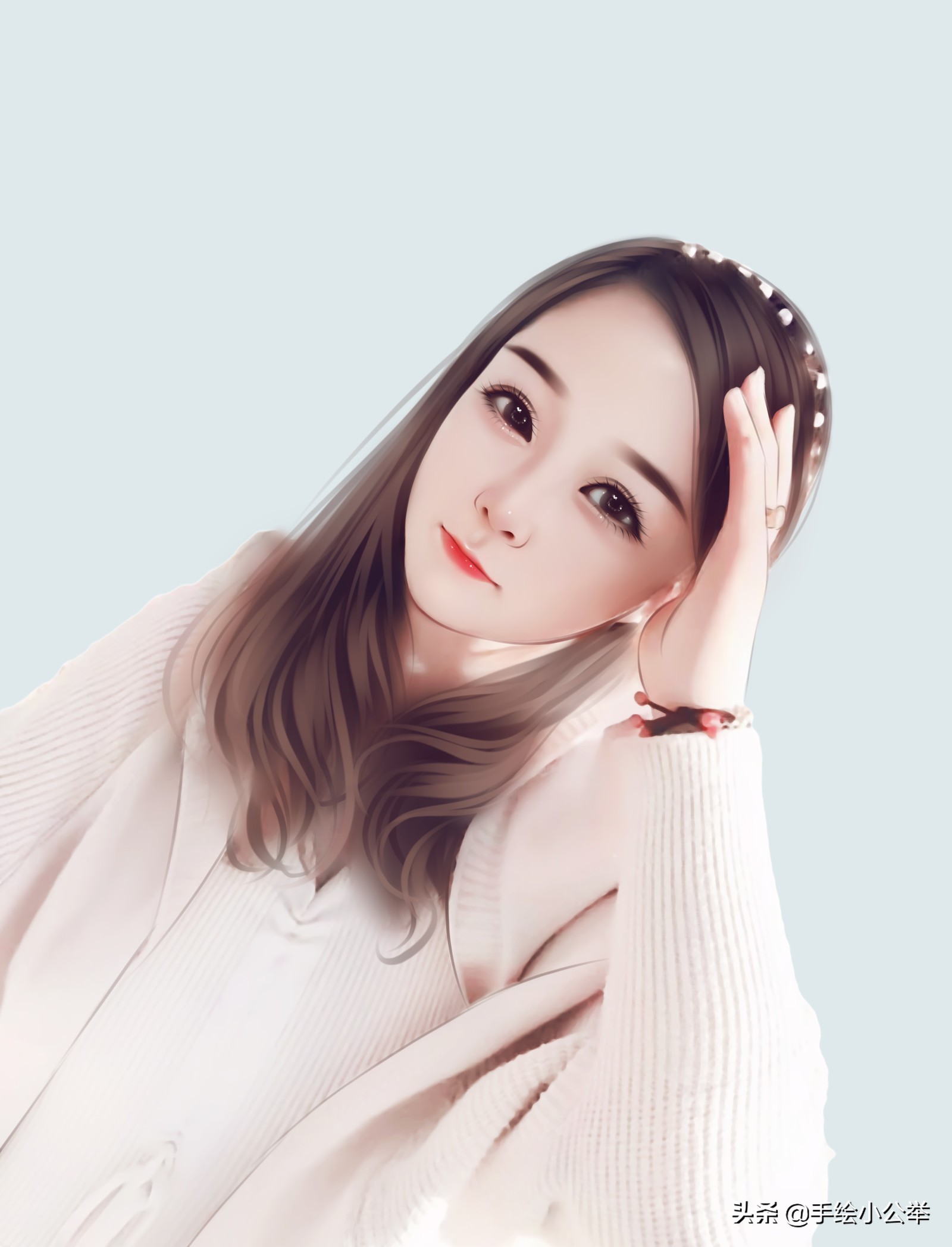 2022换新头像,大眼睛仙女减龄,漂亮的手绘照片头像,适合三十岁