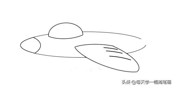 每天学一幅简笔画--卡通战斗机简笔画画法步骤图片教程