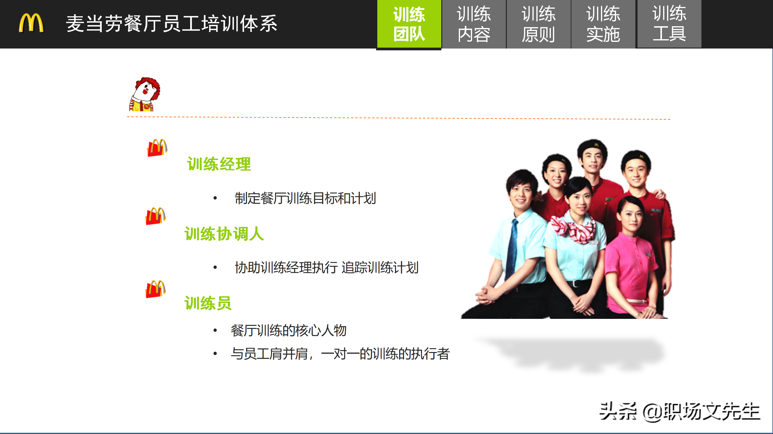 麦当劳餐厅管理培训，24页麦当劳培训体系，向世界500强企业学习