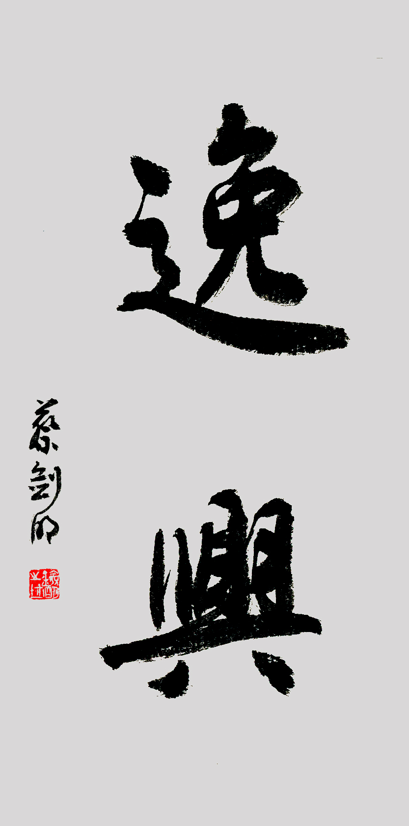 静观、开悟：蔡剑明书写二字作品