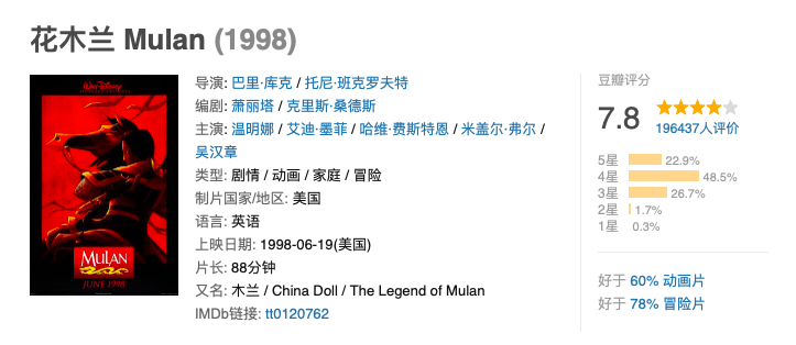 《花木兰》惨烈翻车，这电影为什么PK不过22年前的动画版？