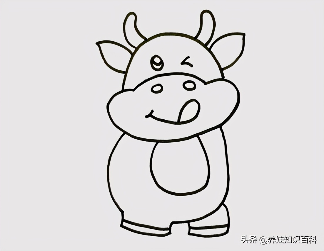 怎么画小牛的画法步骤 儿童简单可爱简笔画图片💛巧艺网