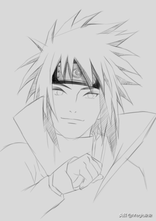 动漫人物手绘教学 火影忍者波风水门