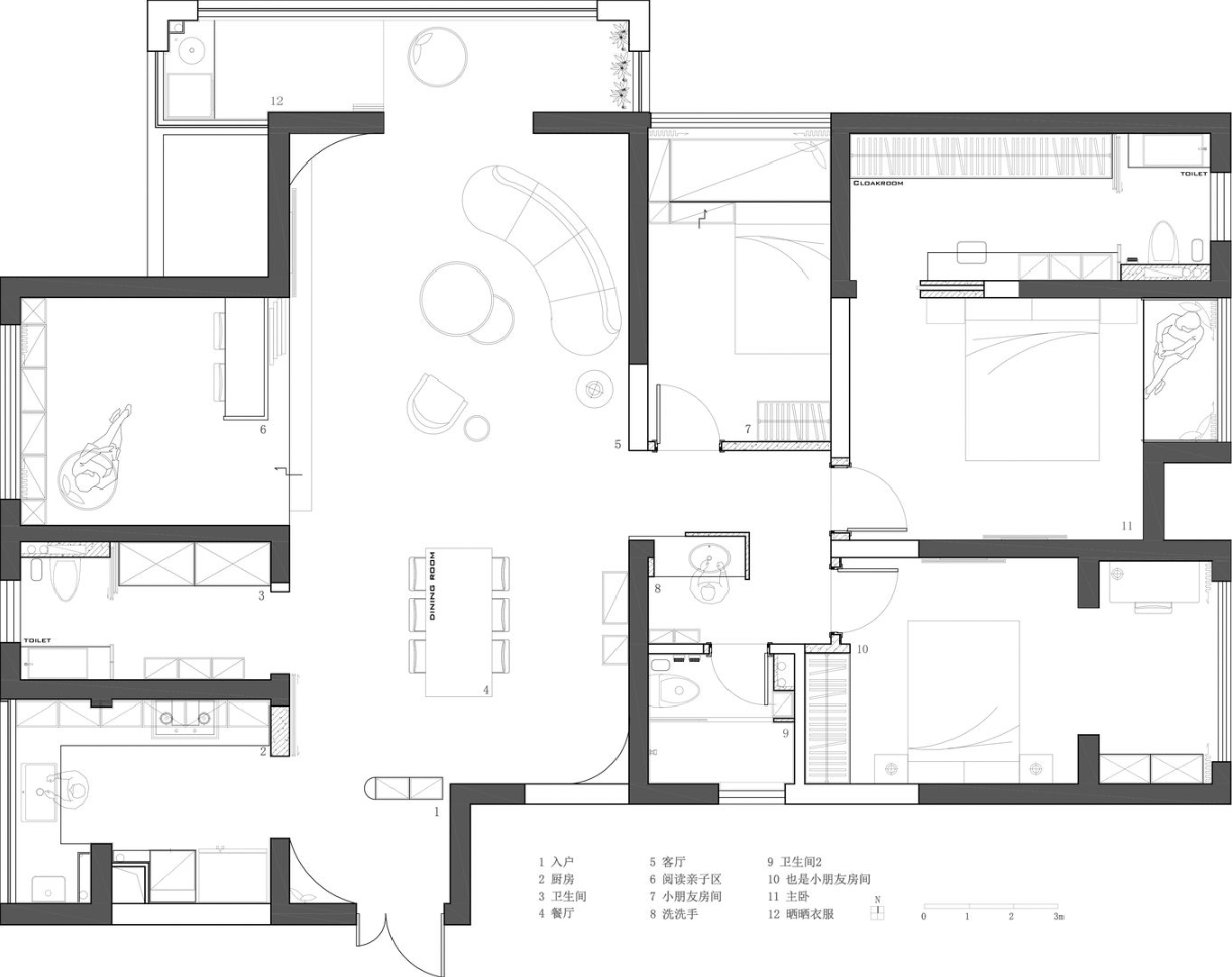 将180㎡大平层规划的如此实用，还是第一次见，全屋超温暖