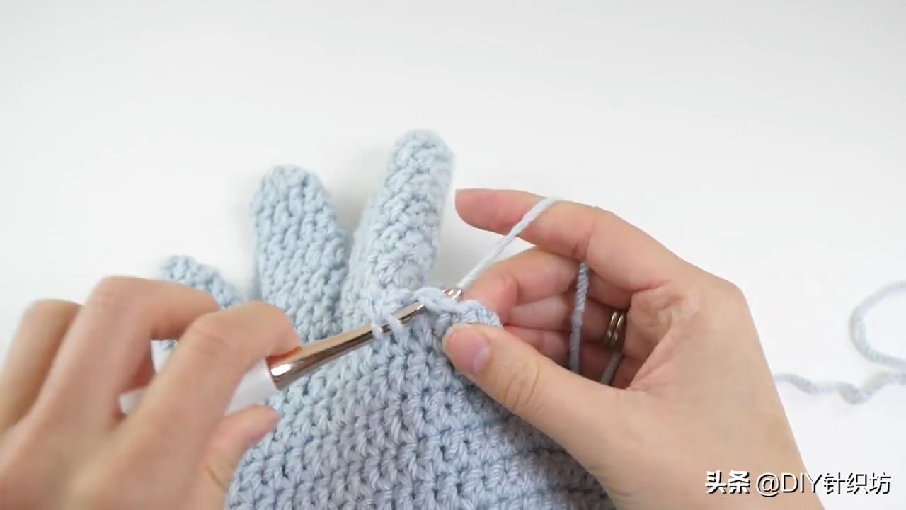 「毛线编织」男士手套的钩织方法