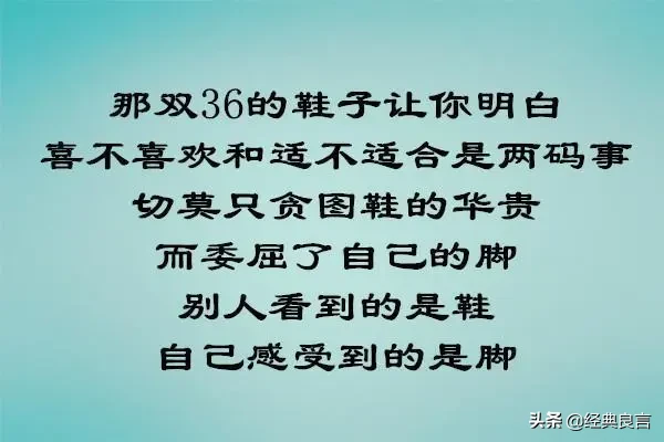 鞋合不合脚，只有脚知道（句句有理）