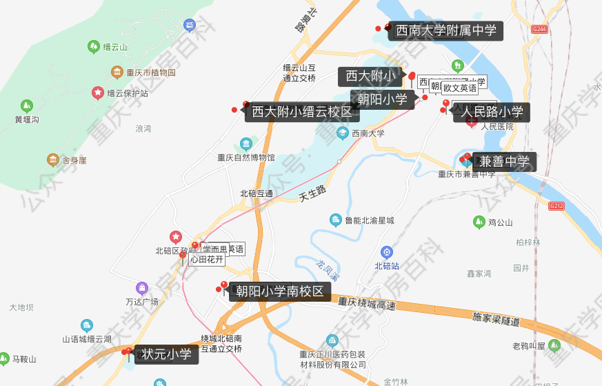 重庆北部地区部分校外培训机构分布