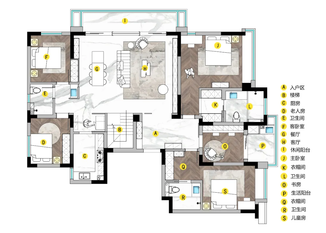 展示三世同堂200㎡的底复式，复古北欧，5室3卫收纳足颜值高