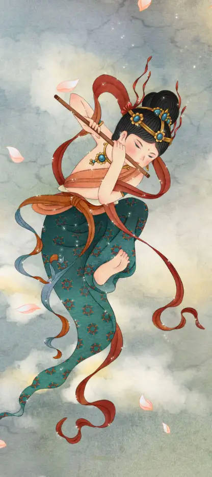 「敦煌飞天」▕  轻盈舞殿三千女,缥缈飞天十二台