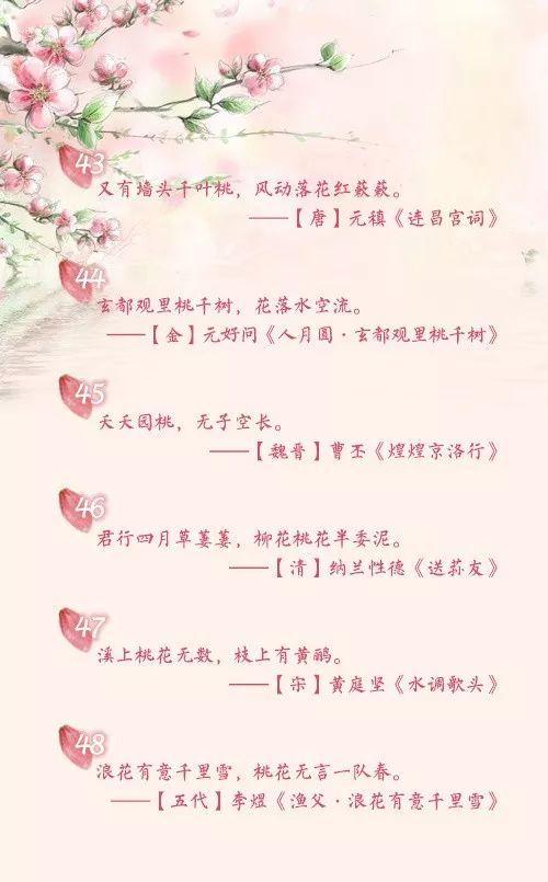 人民日报推荐，关于桃花的60句诗，唱响春的序曲