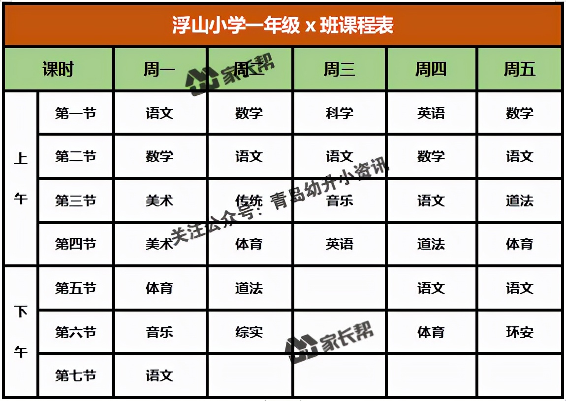 青岛「公办+民办小学」作息时间表及课程表汇总