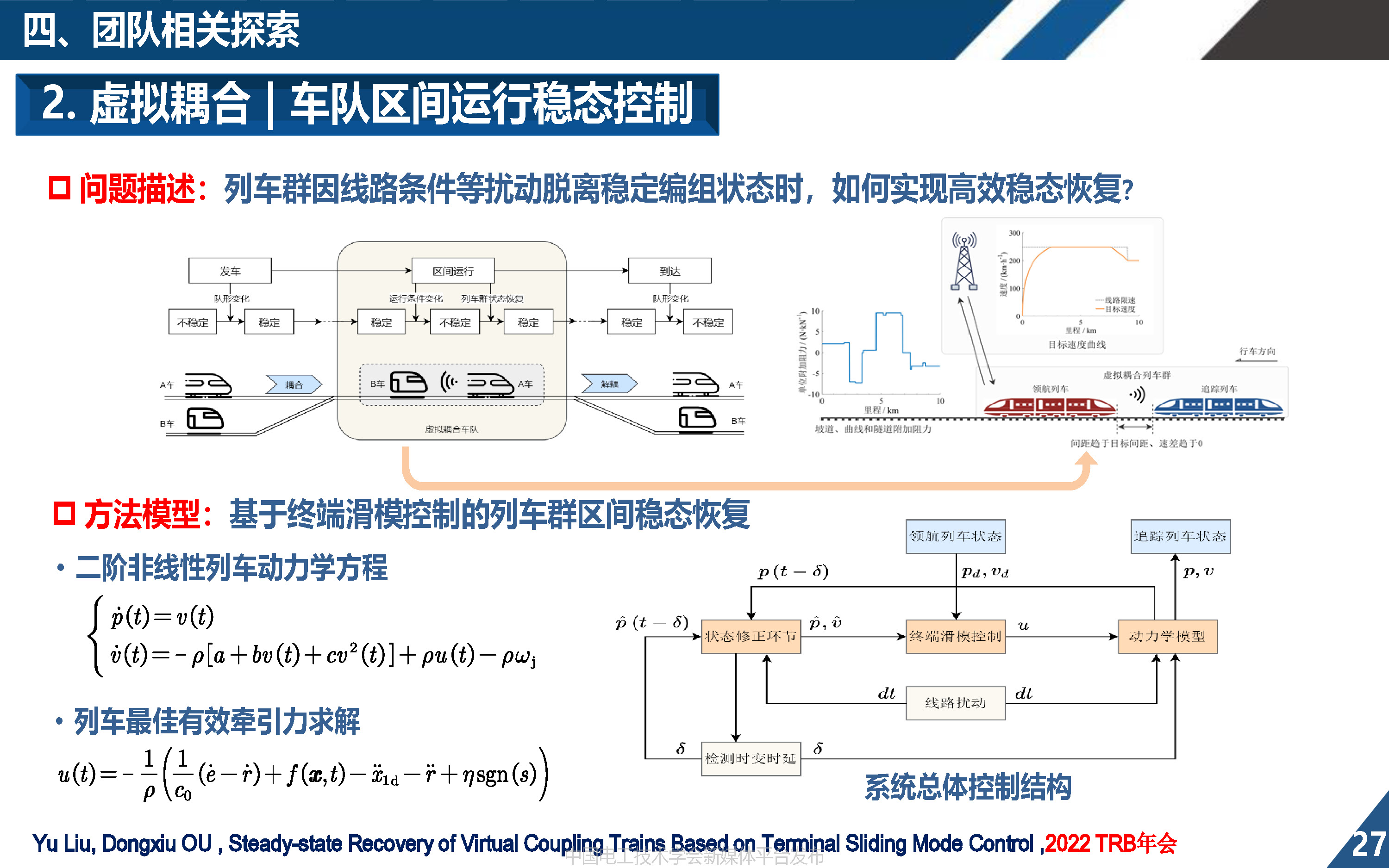 同济大学欧冬秀教授：虚拟编组列车控制学术前沿与关键问题的探索
