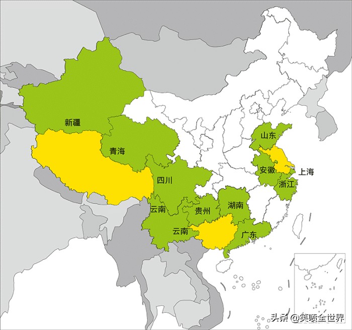 我国各省市“邻居”知多少，首都有2个，最多邻8个
