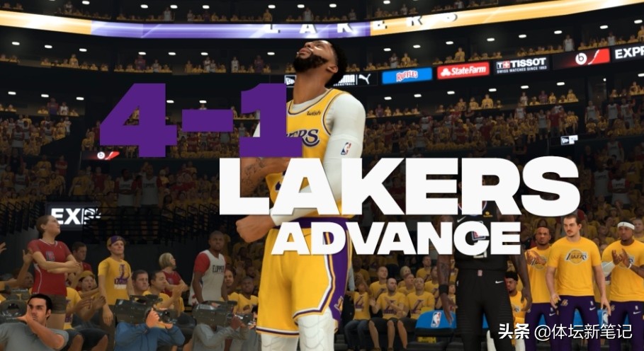 NBA2k比赛比分直(湖人4-1快船，独行侠黑七掘金，NBA2K季后赛模拟结果有几分可信度)