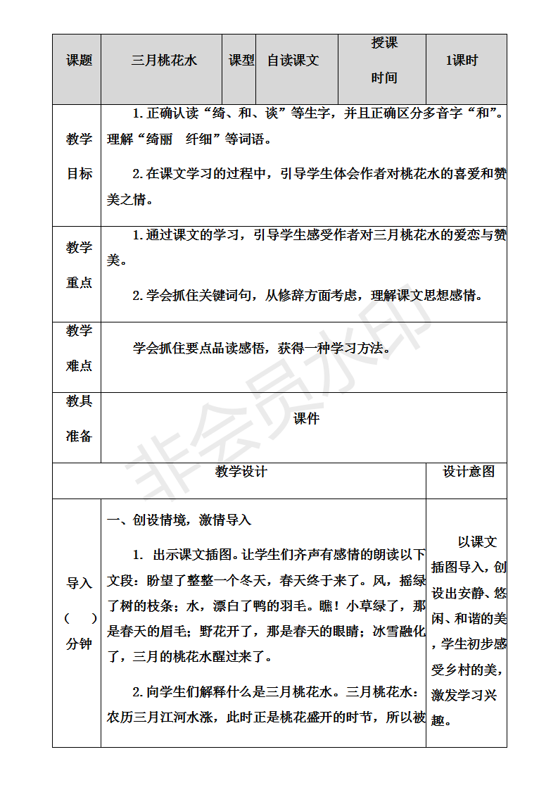 三月桃花水的意思部编版 三月桃花水 教案 汽车时代网