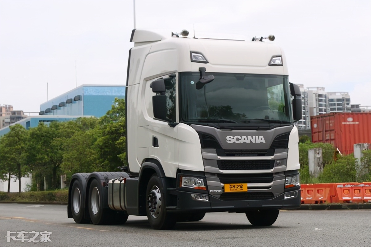 实拍斯堪尼亚g500牵引车,带amt和液力缓速器,裸车价85万