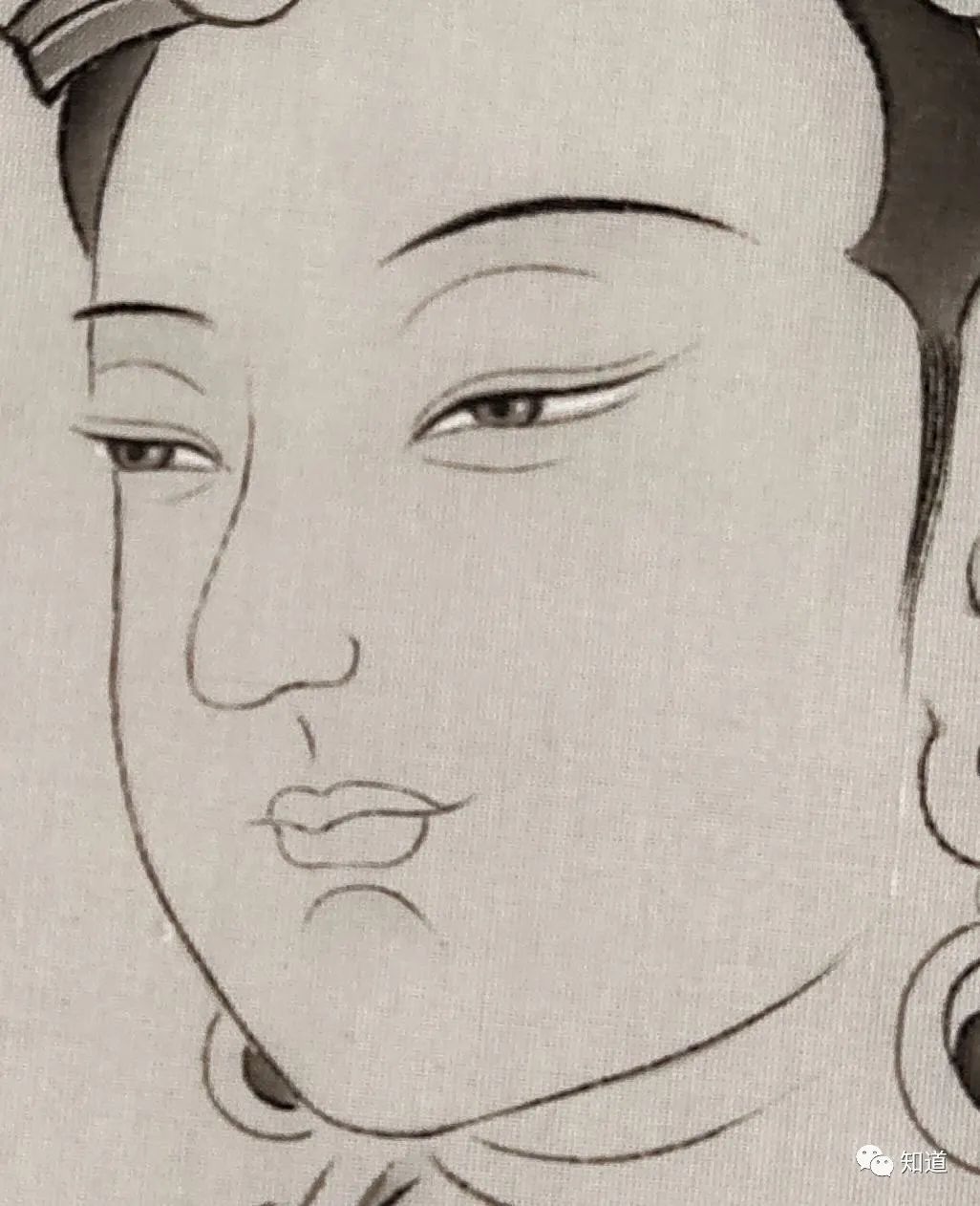 知道书画丨郑小语佛画 白描《文殊菩萨》