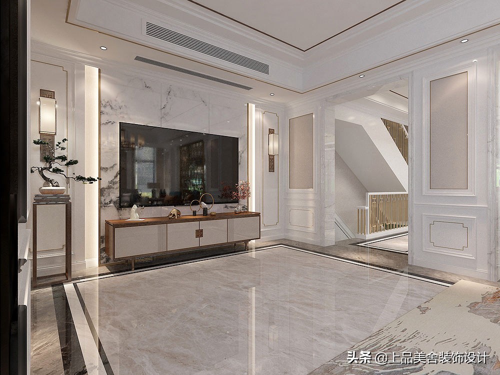 济南夫妇晒540㎡豪宅，将流行新中式融入轻奢调，进门就被惊艳到