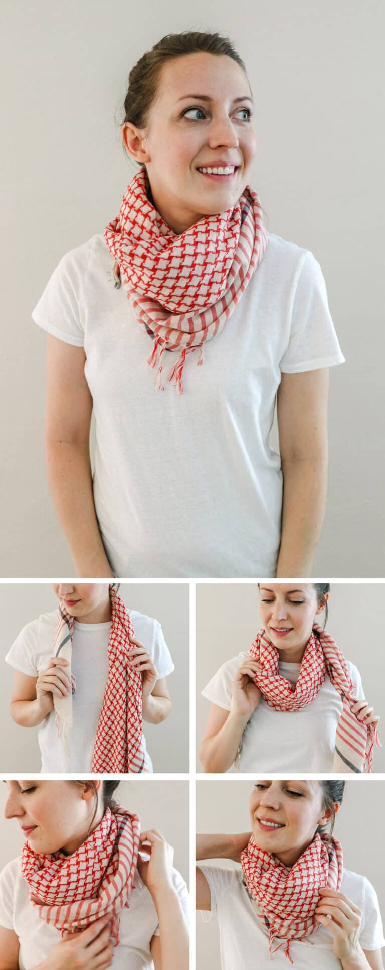 围巾的各种围法丝巾的系法，今年最流行的长款薄丝巾系法