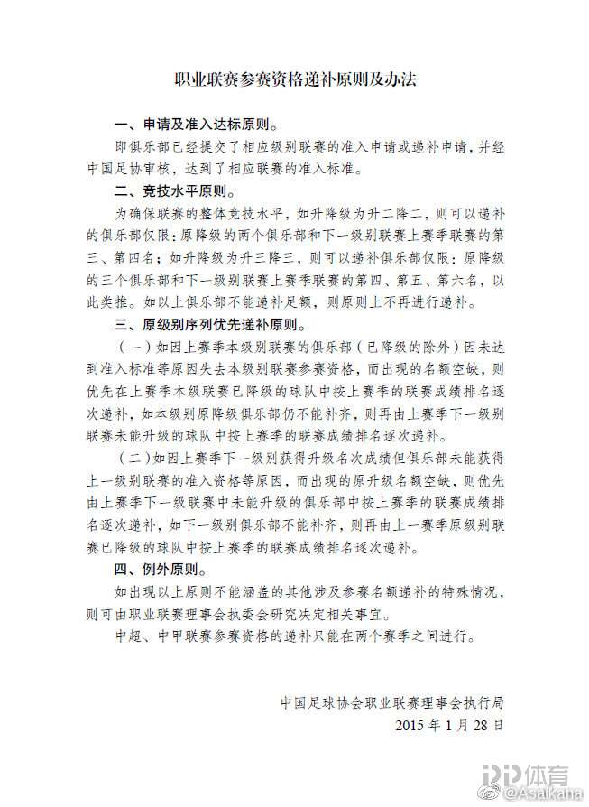 中超递补资格是什么(「科普」中国职业联赛递补遵从3原则 俱乐部准入流程需满足4点)