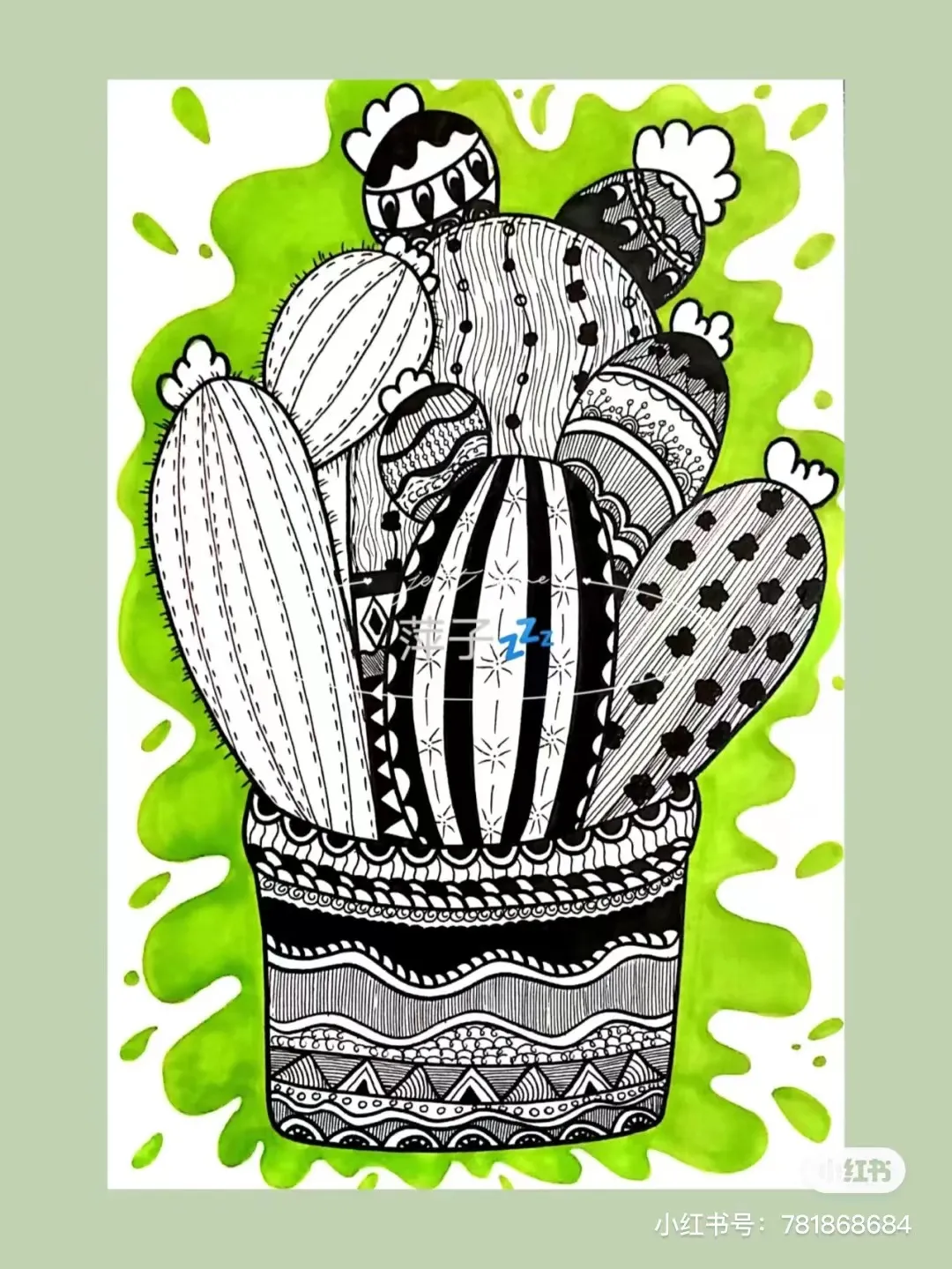 花草创意线描装饰写生范本,画完它们你的手从此再也不是爪子