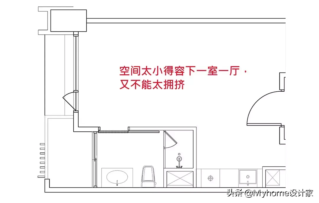 平面图布局攻略33㎡，拥一室一厅一厨一卫，还有大量收纳设计！